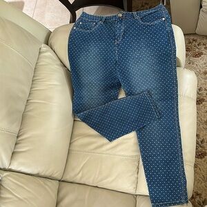 Light weight polka dot jeans